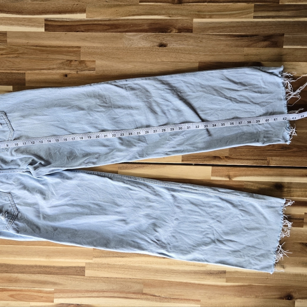 Denim & Co. Women's Ripped Wide Leg Light Blue Jeans Distressed Pockets Size 2 - Picture 13 of 14
